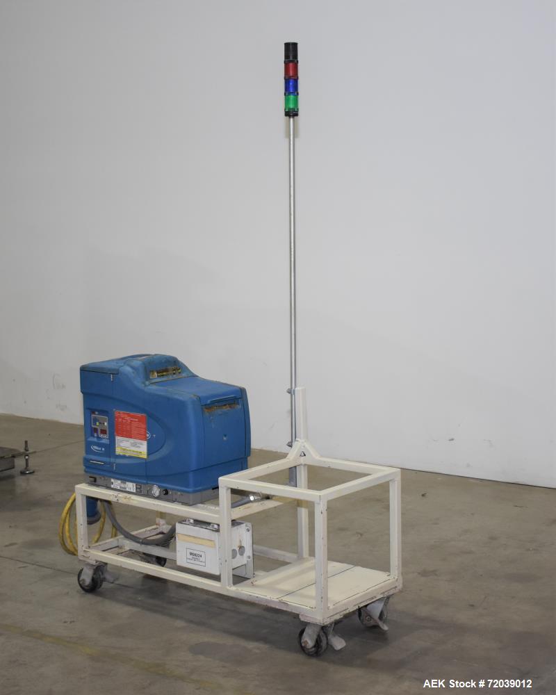 Used Nordson Problue 10 Hot Melt Adhesive Applicator System. Volume 10 liter, melt rate per hour 24 pound, throughput per hour 27.3 pound. Mounted on painted carbon steel frame with casters. Serial# ...